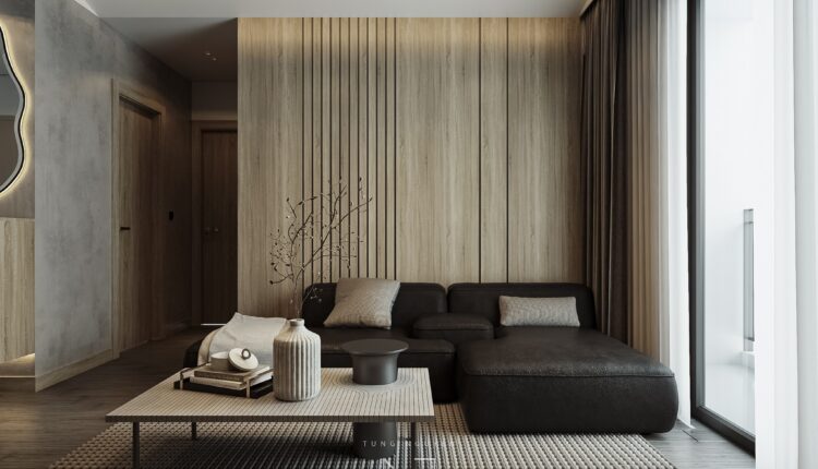 13575. 3Ds Max Living Room – Kitchen Interior Model Download by Tung Nguyen