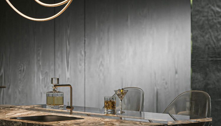 13576. 3Ds Max Living Room – Kitchen Interior Model Download by Hoang Tuan Anh