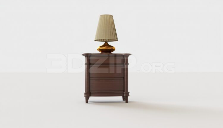 7544. Free 3Ds Max Bedside Table Model Download