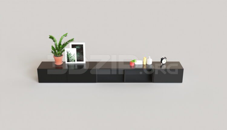 7580. Free 3Ds Max TV Cabinet Model Download