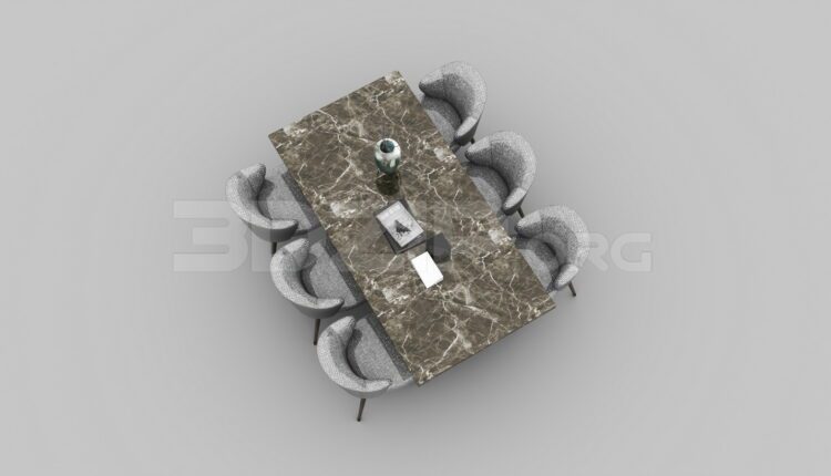 7581. Free 3Ds Max Dining Table And Chair Model Download