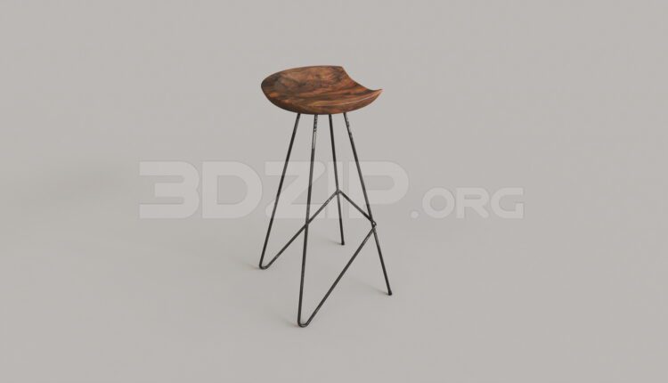 7589. Free 3Ds Max Bar Stool Model Download