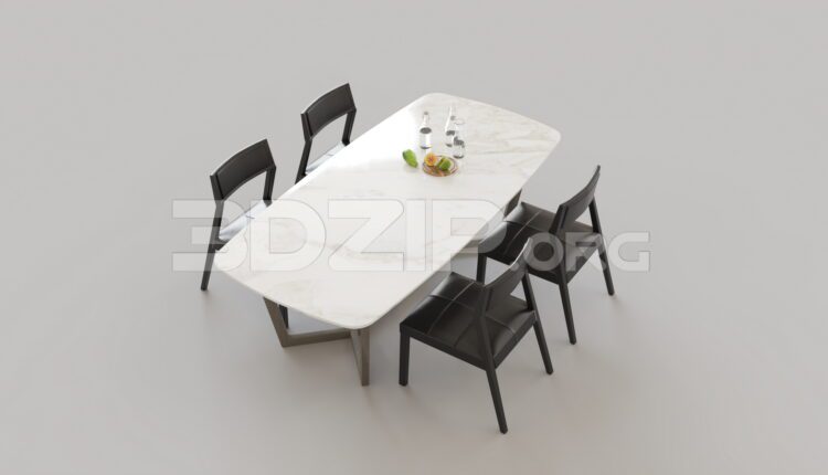 7675. Free 3Ds Max Dining Table And Chair Model Download (1)