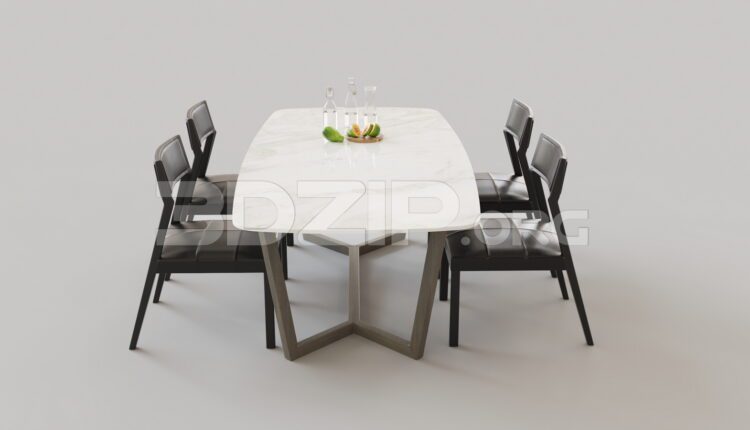 7675. Free 3Ds Max Dining Table And Chair Model Download (2)