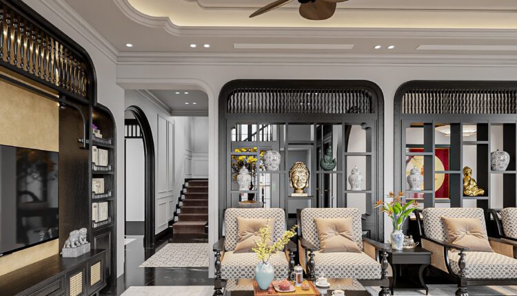 13584. 3Ds Max Indochine Villa Interior Model Download by Nguyen Tuan
