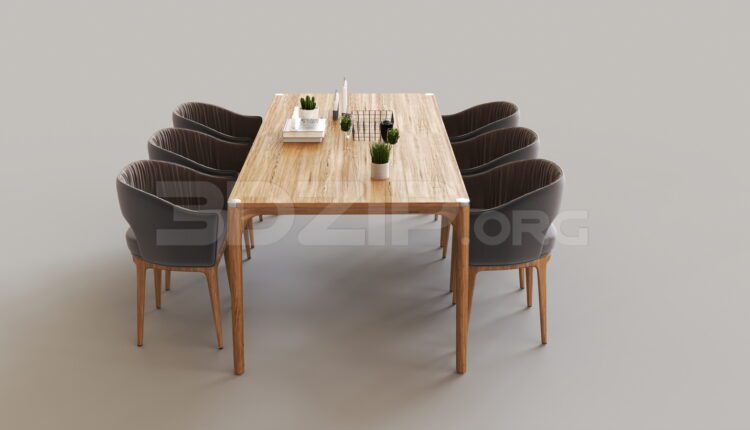 7777. Free 3Ds Max Dining Table And Chair Model Download