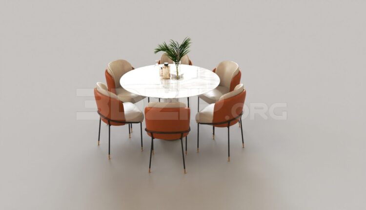 7794. Free 3Ds Max Dining Table And Chair Model Download