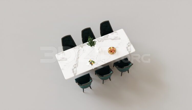 7812. Free 3Ds Max Dining Table And Chair Model Download