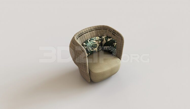 7829. Free 3Ds Max Armchair Model Download (1)