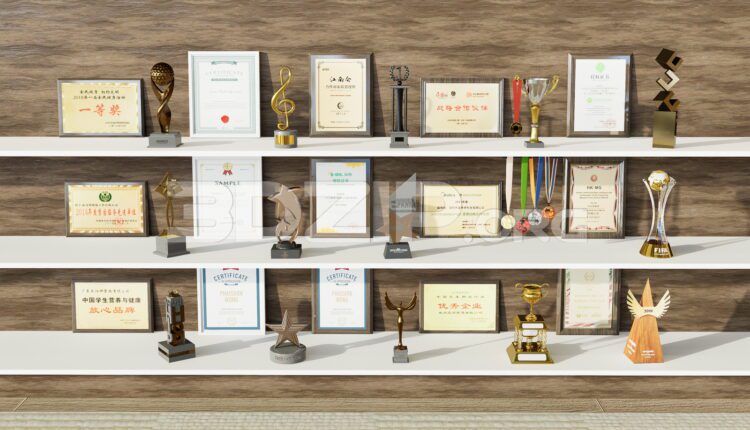 11501. Free download of 3D models of various types of trophies