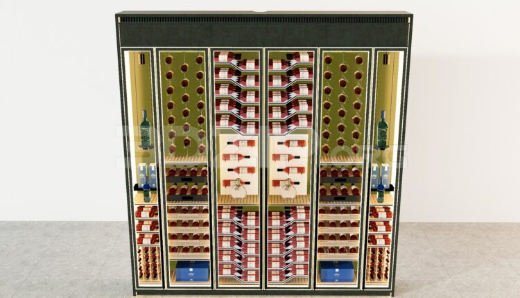 11510. Free 3Ds Max Wine Cabinet Model Download