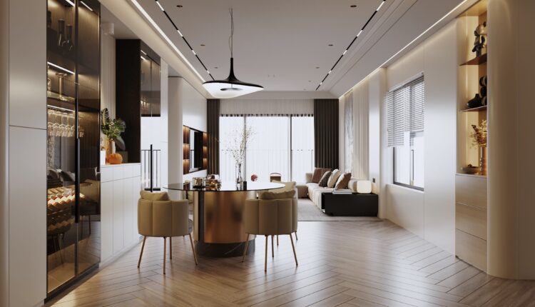 13588. 3Ds Max Living Room – Kitchen Interior Model Download by Nguyen Canh Tuan
