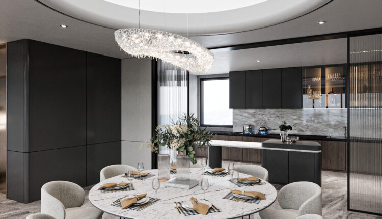 13598. 3Ds Max Living Room – Kitchen Interior Model Download By Arc Cao Son