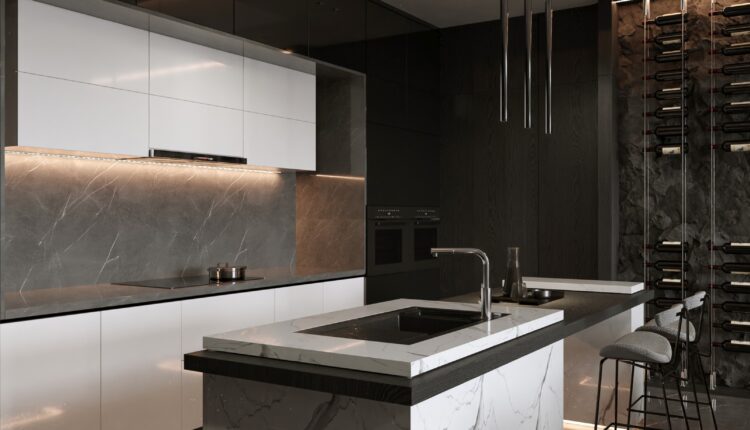 13601. 3Ds Max Living Room – Kitchen Interior Model Download By Ma Luong