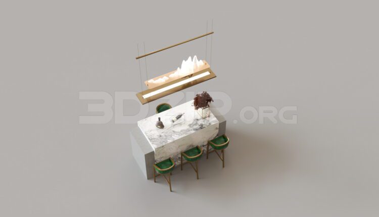 7909. Free 3Ds Max Kitchen Island Model Download