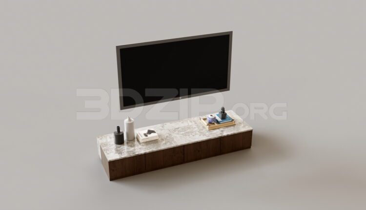 7916. Free 3Ds Max TV Cabinet Model Download (1)