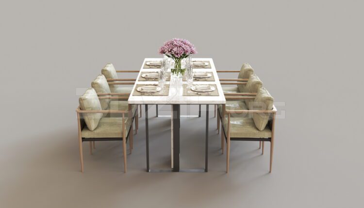 7928. Free 3Ds Max Dining Table And Chair Model Download (2)