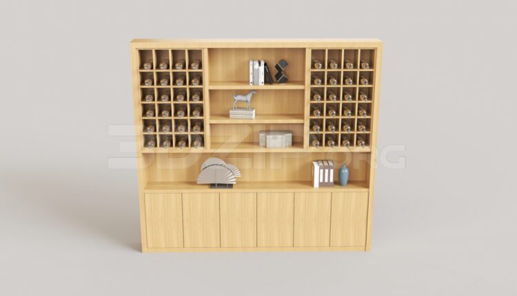 7933. Free 3Ds Max Wine Cabinet Model Download