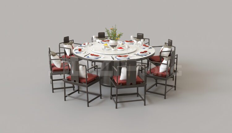 7936. Free 3Ds Max Dining Table And Chair Model Download