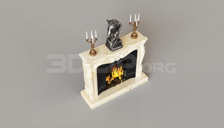 8012. Free 3Ds Max Fireplace Model Download (1)