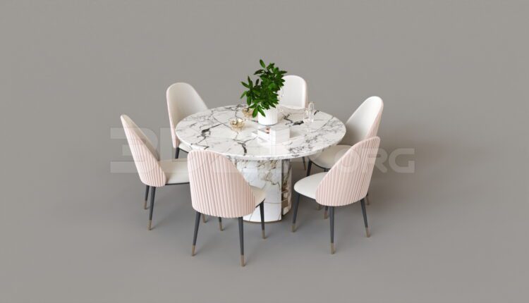 8053. Free 3Ds Max Dining Table And Chair Model Download
