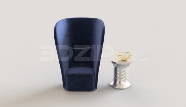 8075. Free 3Ds Max Armchair Model Download