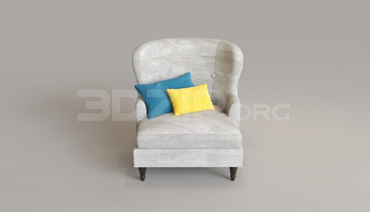 8099. Free 3Ds Max Armchair Model Download (2)