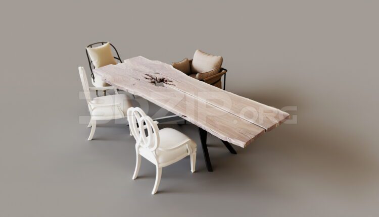 8147. Free 3Ds Max Dining Table And Chair Model Download