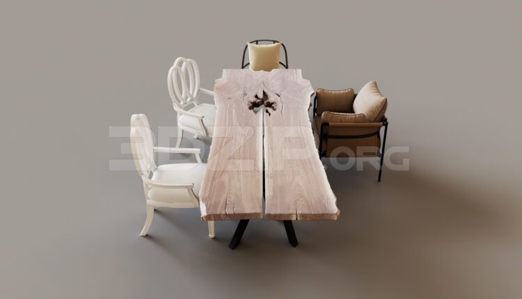 8147. Free 3Ds Max Dining Table And Chair Model Download