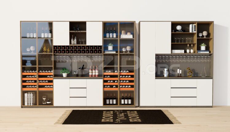 11515. Free 3Ds Max Wine Cabinet Model Download