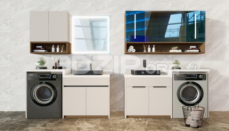 11534. Free 3Ds Max Cabinet With Washbasin Model Download
