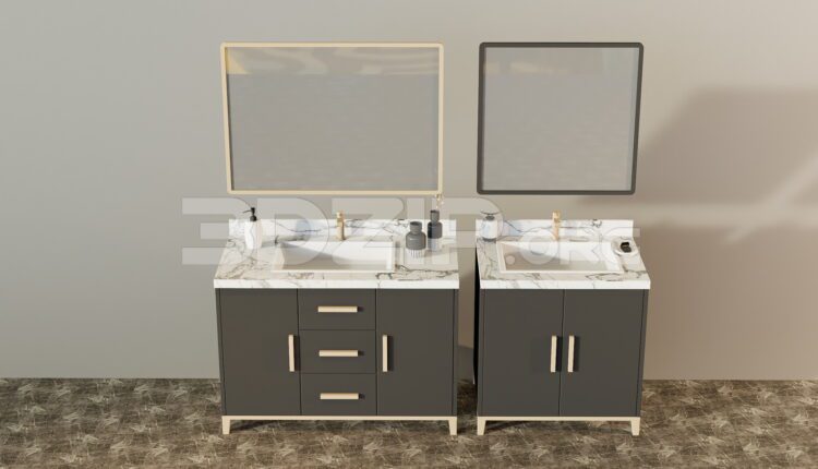 11535. Free 3Ds Max Cabinet With Washbasin Model Download