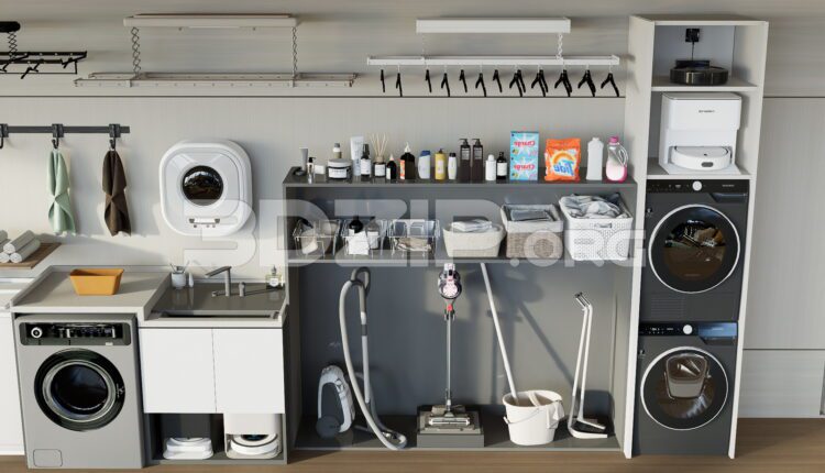 11541. Free 3Ds Max Laundry Room Models Download