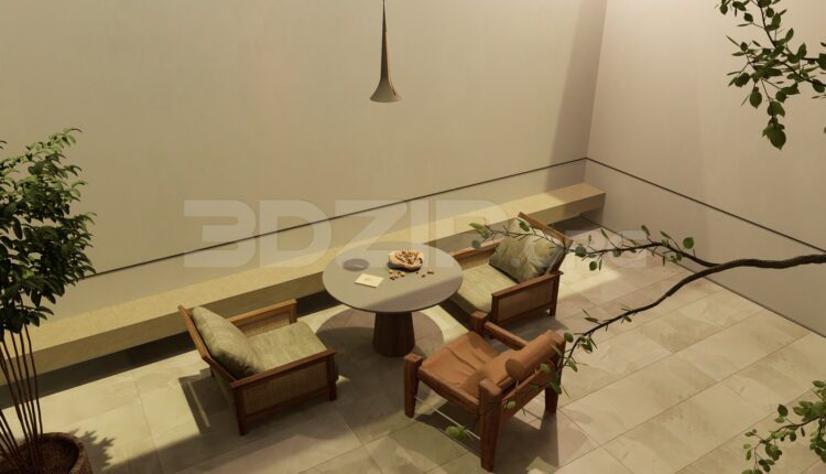 11550. Free download of 3ds Max model of indoor landscaping