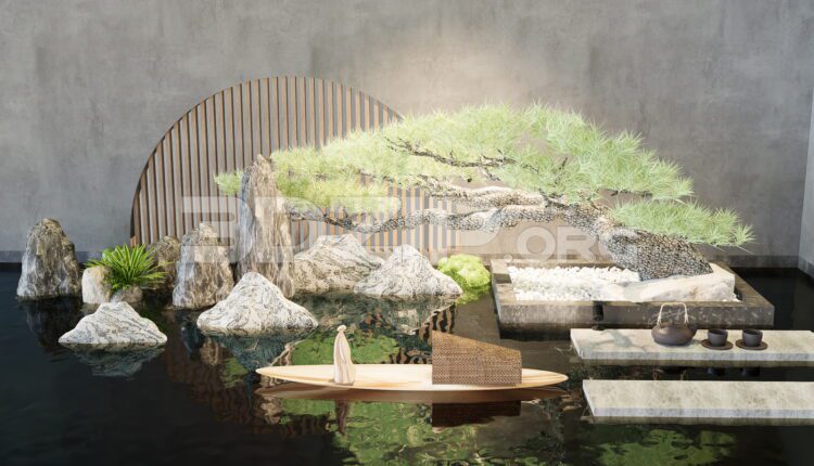 11554. Free download of 3ds Max model for outdoor garden landscape scene