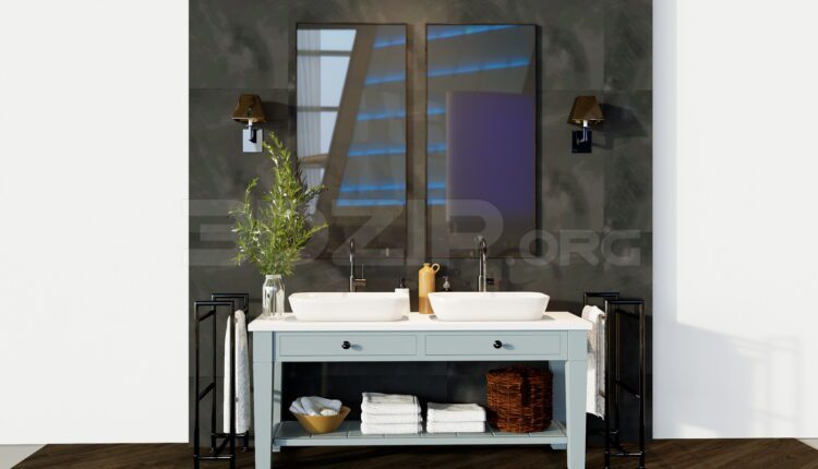 11574. Free 3Ds Max Cabinet With Washbasin Model Download
