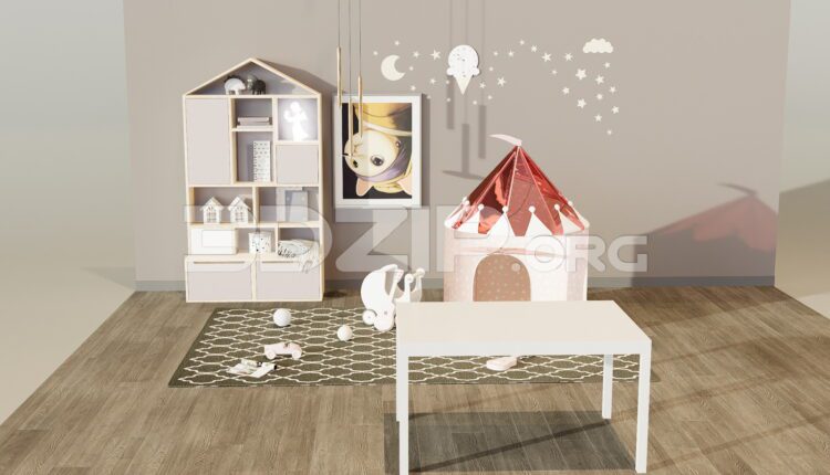 11614. Free 3Ds Max Full Furniture Set Model Download