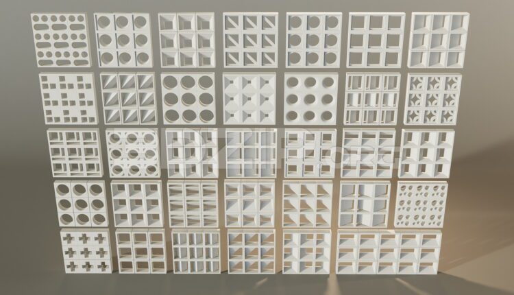 11619. Free 3Ds Max Cement Breeze Block Models Download