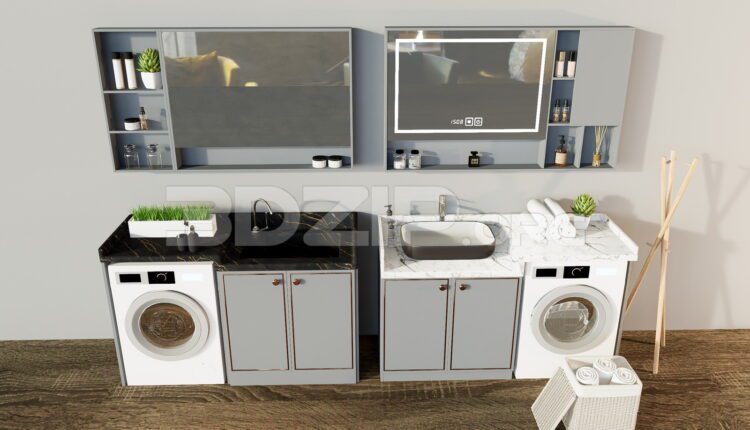 11624. Free 3Ds Max Cabinet With Washbasin Model Download