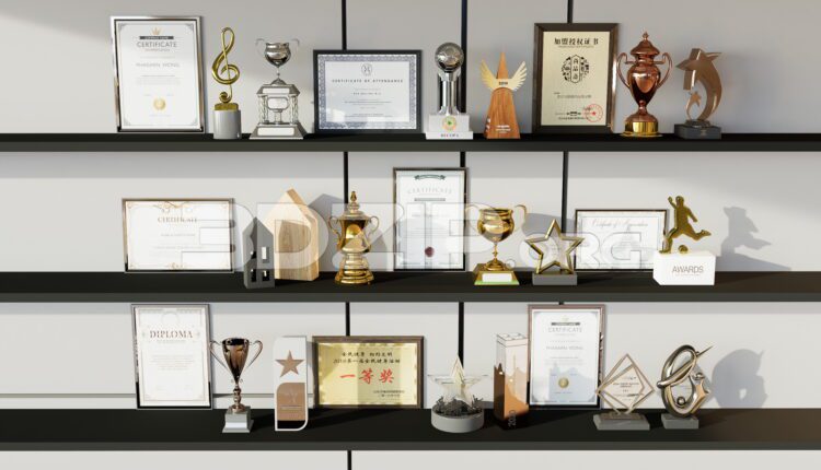 11630. Free download of 3D models of various types of trophies and cups