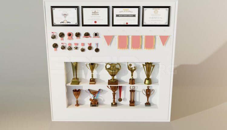 11638. Free download of 3D models of various types of trophies and cups