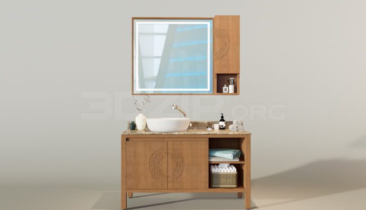 11645. Free 3Ds Max Cabinet With Washbasin Model Download