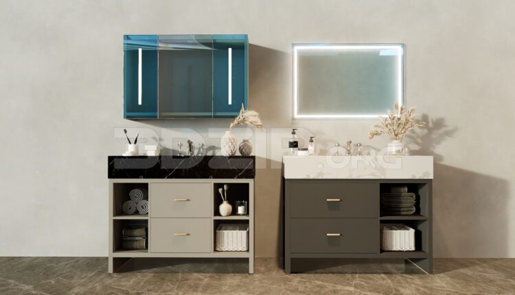 11646. Free 3Ds Max Cabinet With Washbasin Model Download