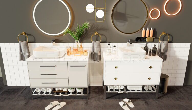 11665. Free 3Ds Max Cabinet With Washbasin Model Download