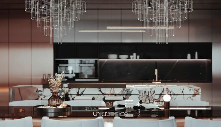13605. 3Ds Max Living Room – Kitchen Interior Model Download By Dinh Van Nam
