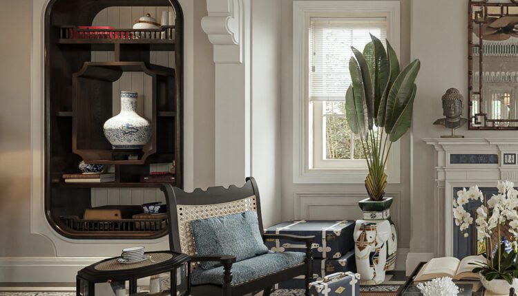 13614. 3Ds Max Indochine Villa Interior Model Download by Nguyen Duc Nam