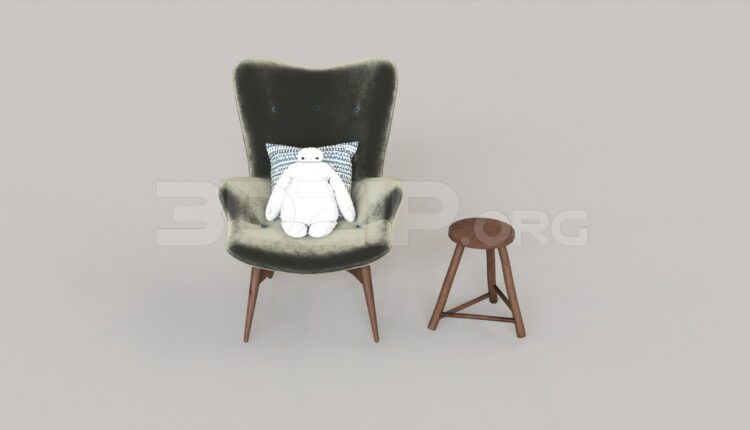 8164. Free 3Ds Max Armchair Model Download