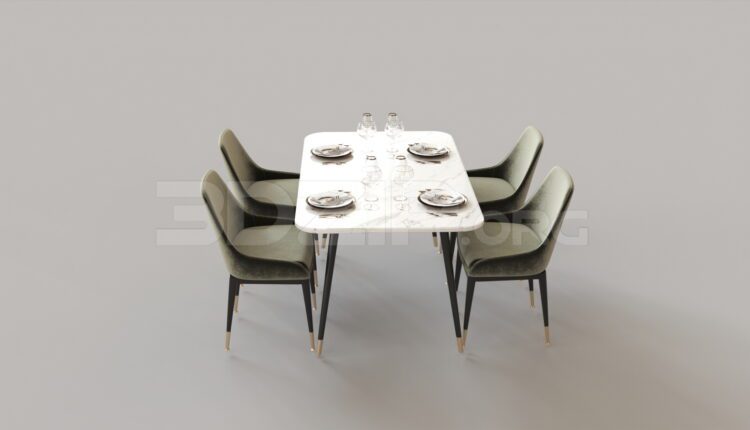 8165. Free 3Ds Max Dining Table And Chair Model Download