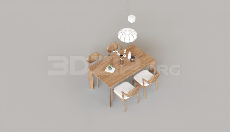 8179. Free 3Ds Max Dining Table And Chair Model Download