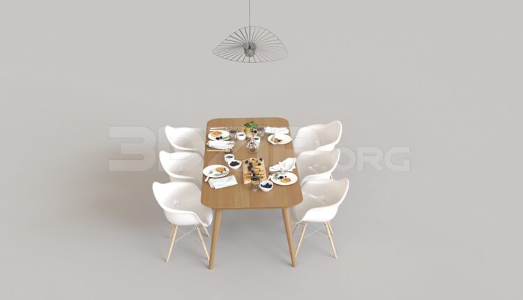 8202. Free 3Ds Max Dining Table And Chair Model Download